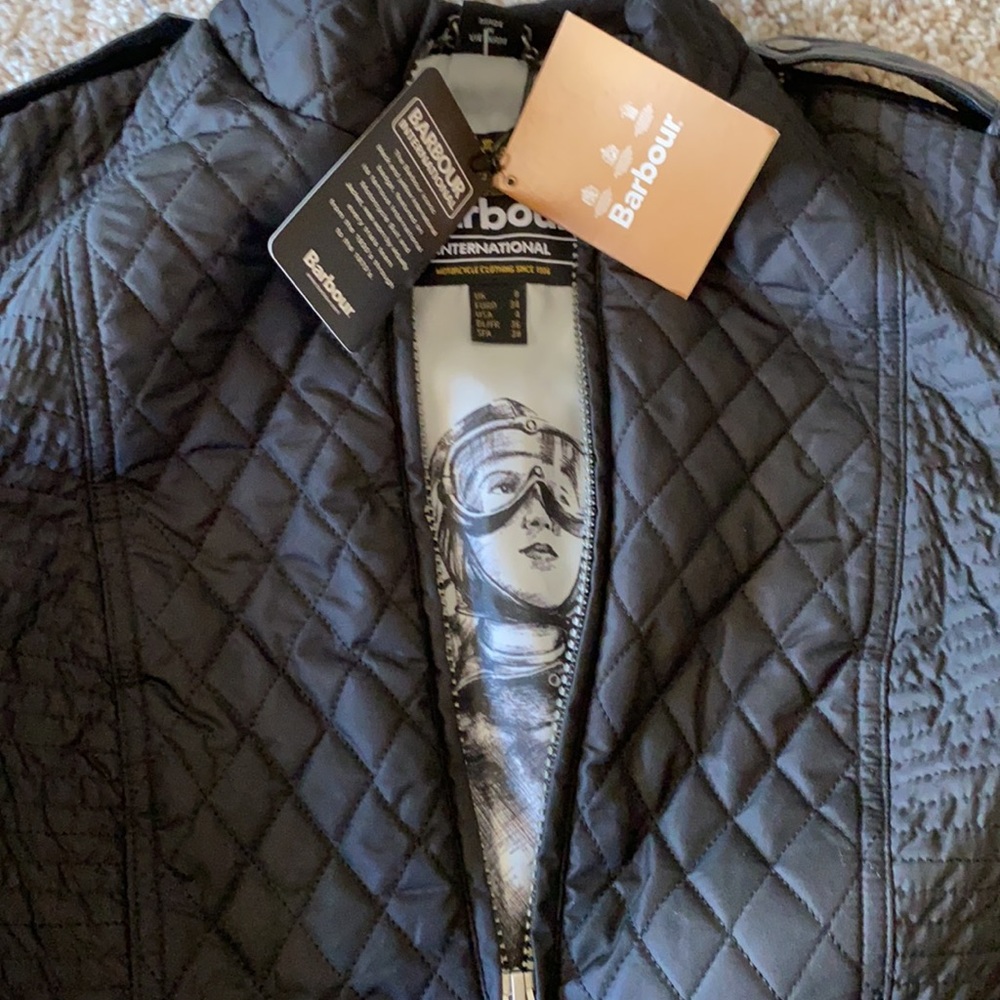Barbour Extractor Leather Trim Quilted Jacket US 4 - Picture 3 of 10